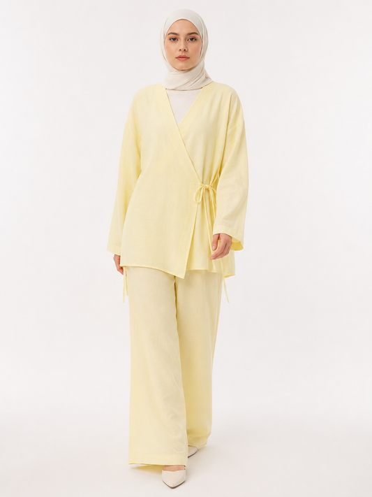 Sarı Qiyana Kimono Takım BG-0024