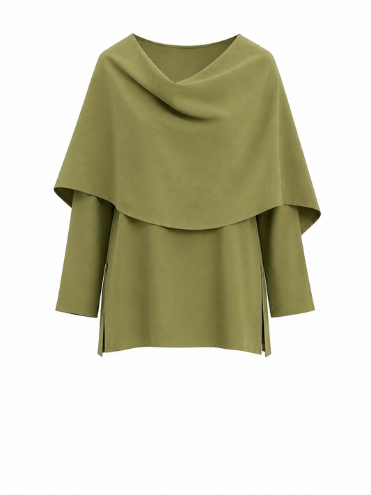 Haki Rumbai Pelerin Detay Takım BG-0017