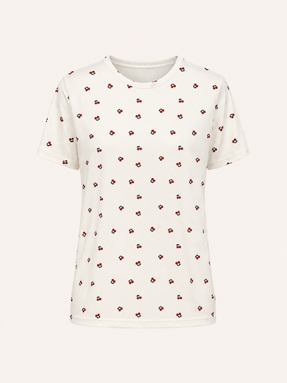 Beyaz Cherry Pijama Takım BG-0028
