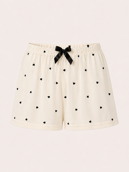 Ekru Amor Şortlu Pijama Takım BG-0029