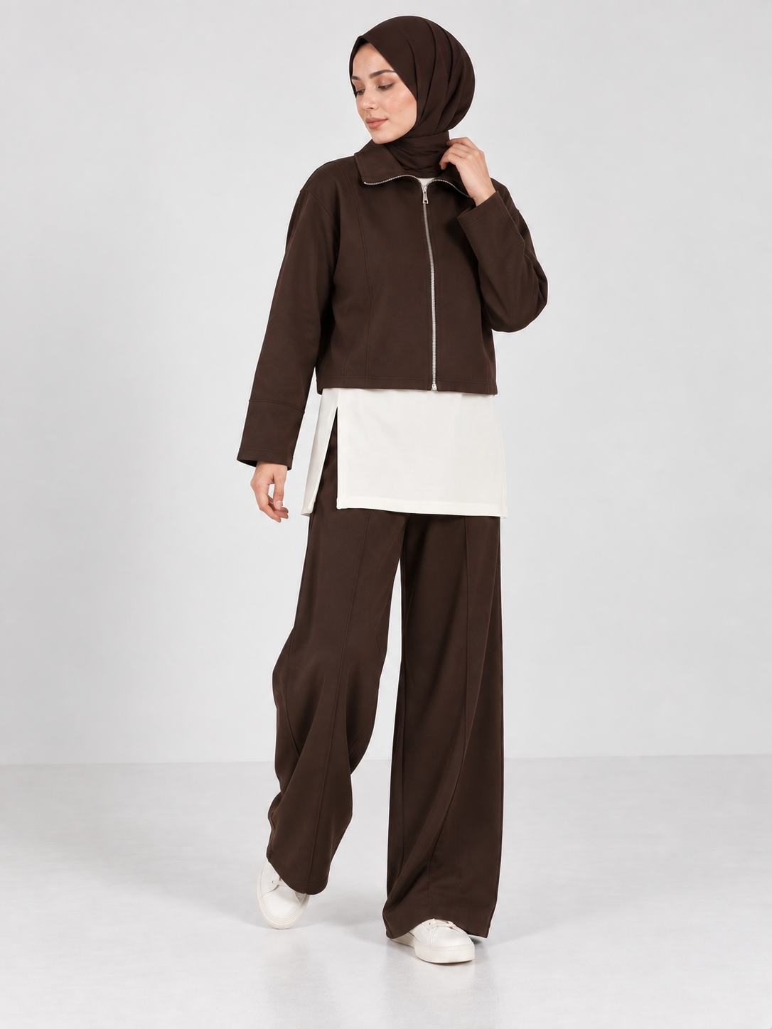 Kahverengi Zip Takım BG-0091