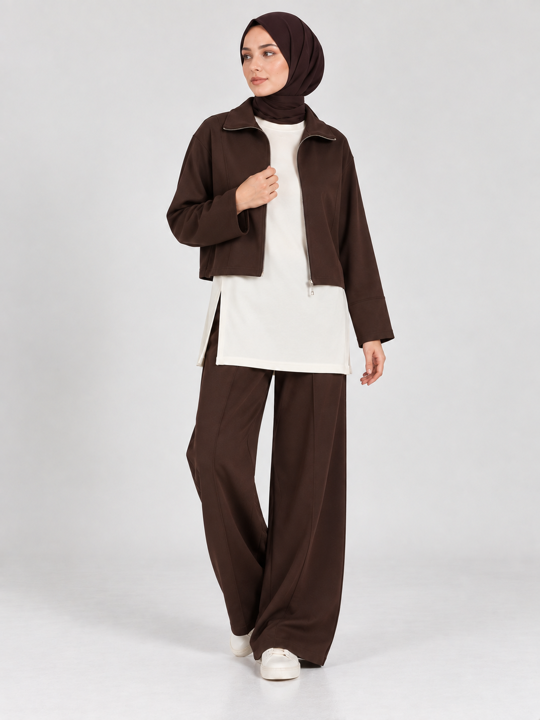 Kahverengi Zip Takım BG-0091