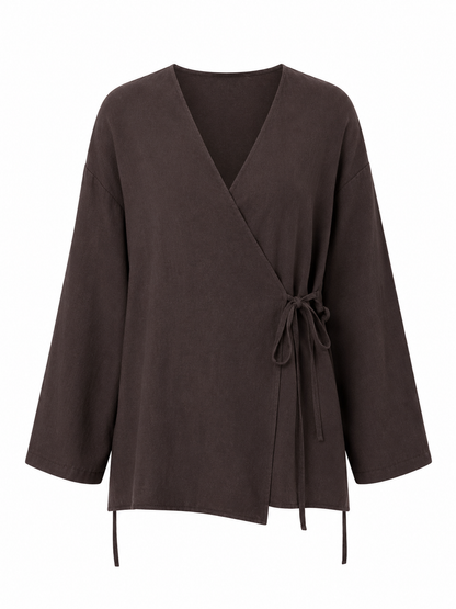 Koyu Kahverengi Qiyana Kimono Takım BG-0025