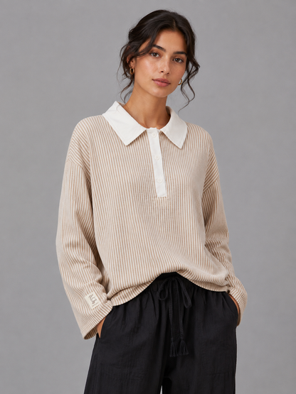 Lines Polo Yaka Sweatshirt BG-0044