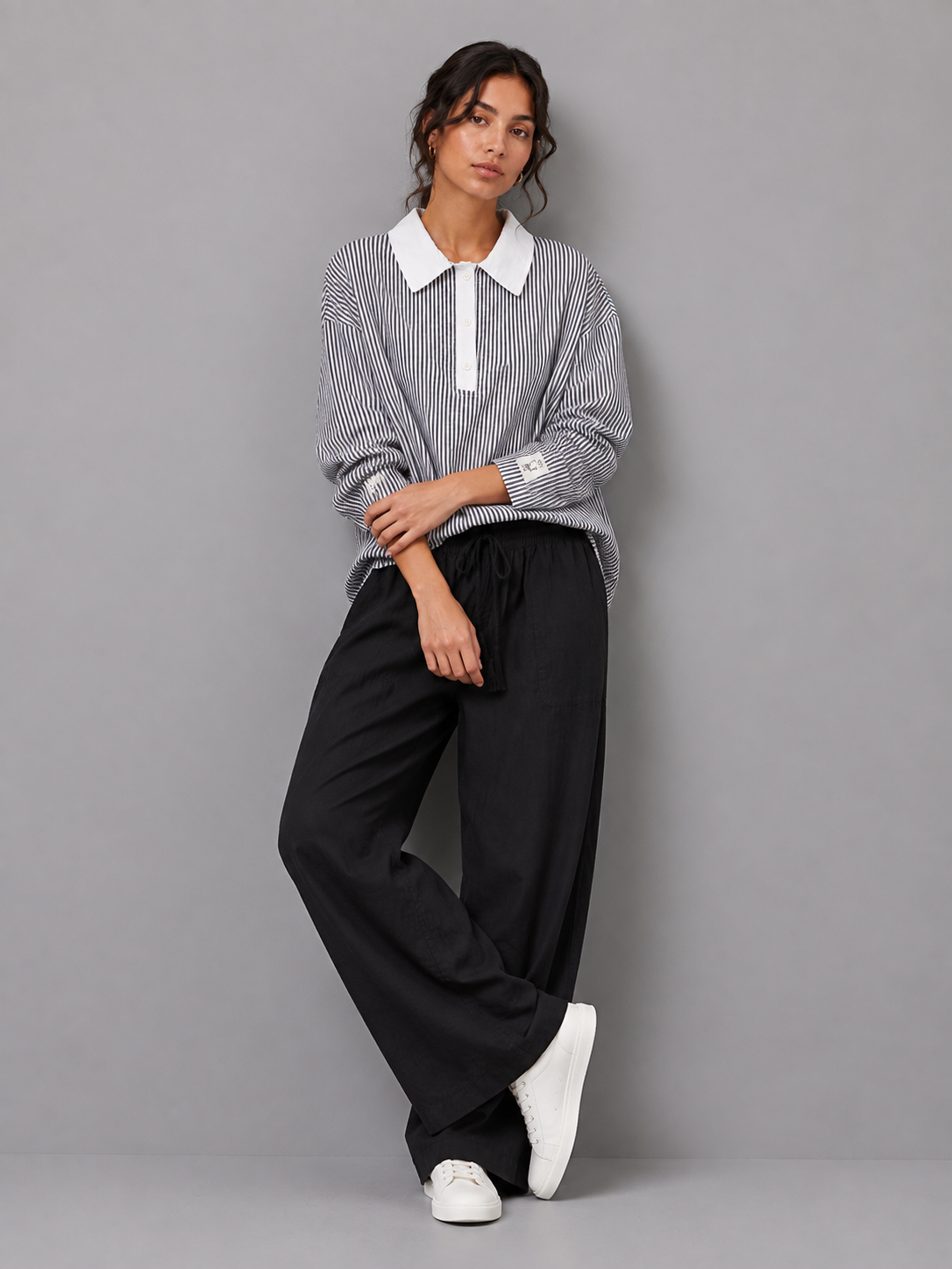 Lines Polo Yaka Sweatshirt BG-0046