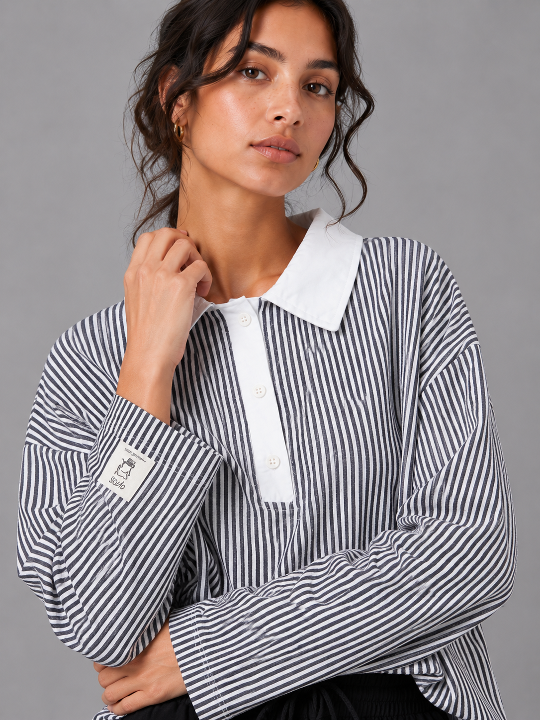 Lines Polo Yaka Sweatshirt BG-0046
