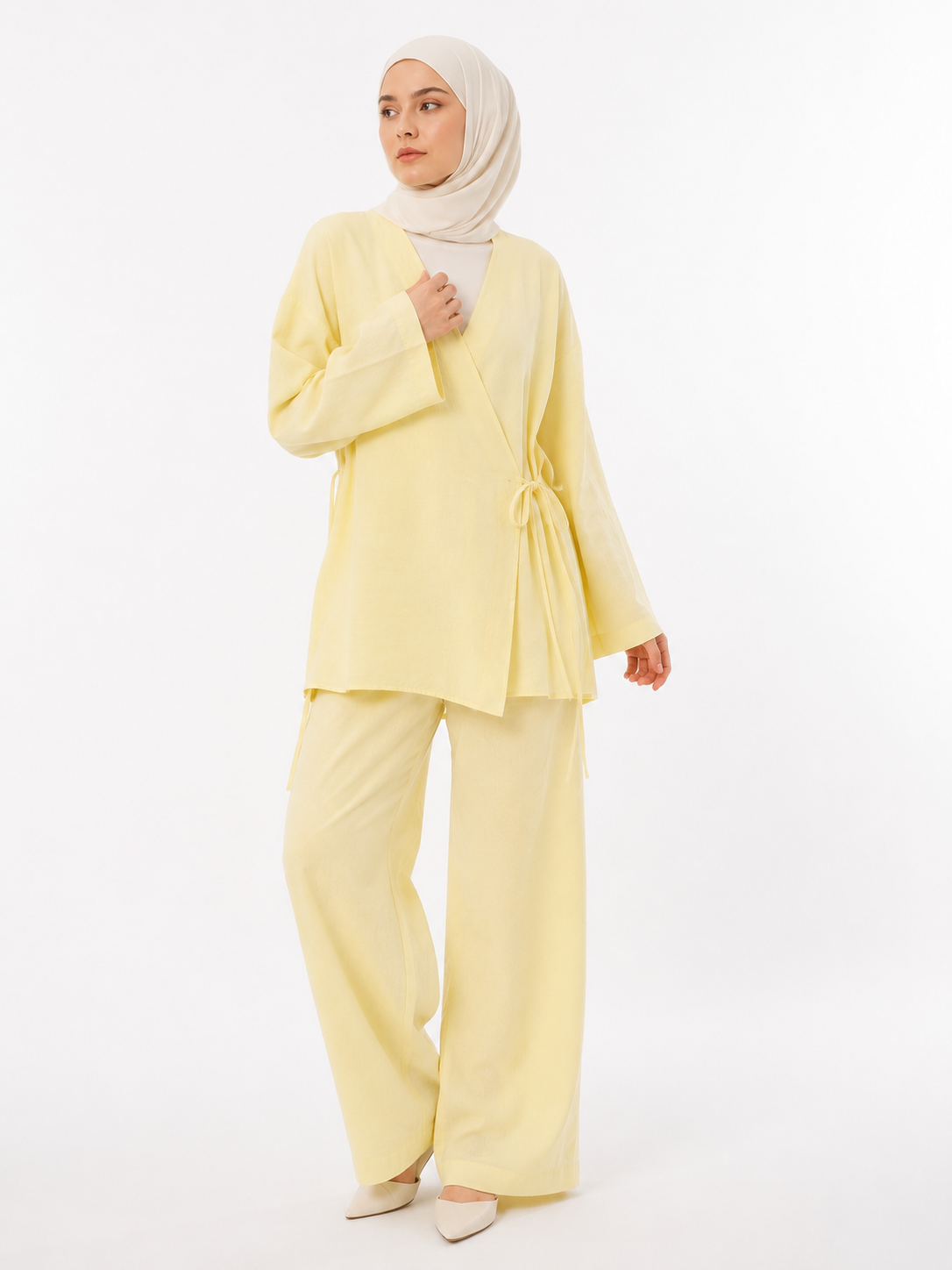 Sarı Qiyana Kimono Takım BG-0024
