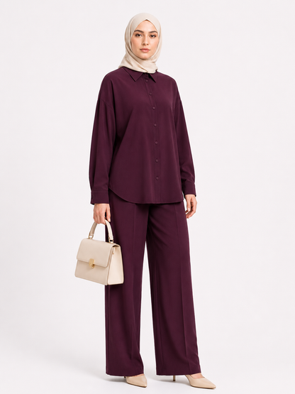 Bordo Bello Düğmeli Takım BG-0022