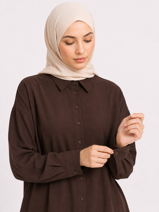 Koyu Kahverengi Bello Düğmeli Takım BG-0023