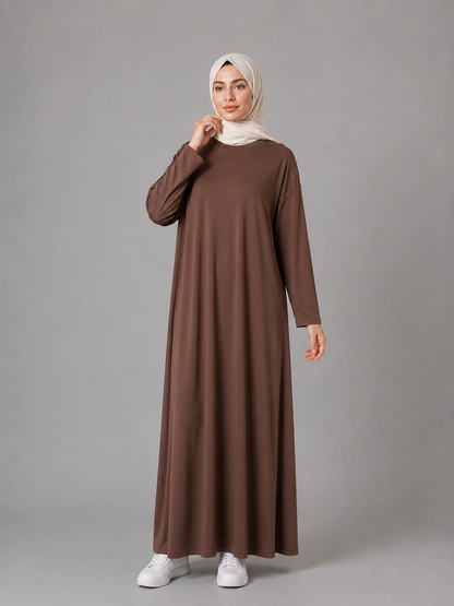 Kahverengi Soyaya Elbise BG-0058