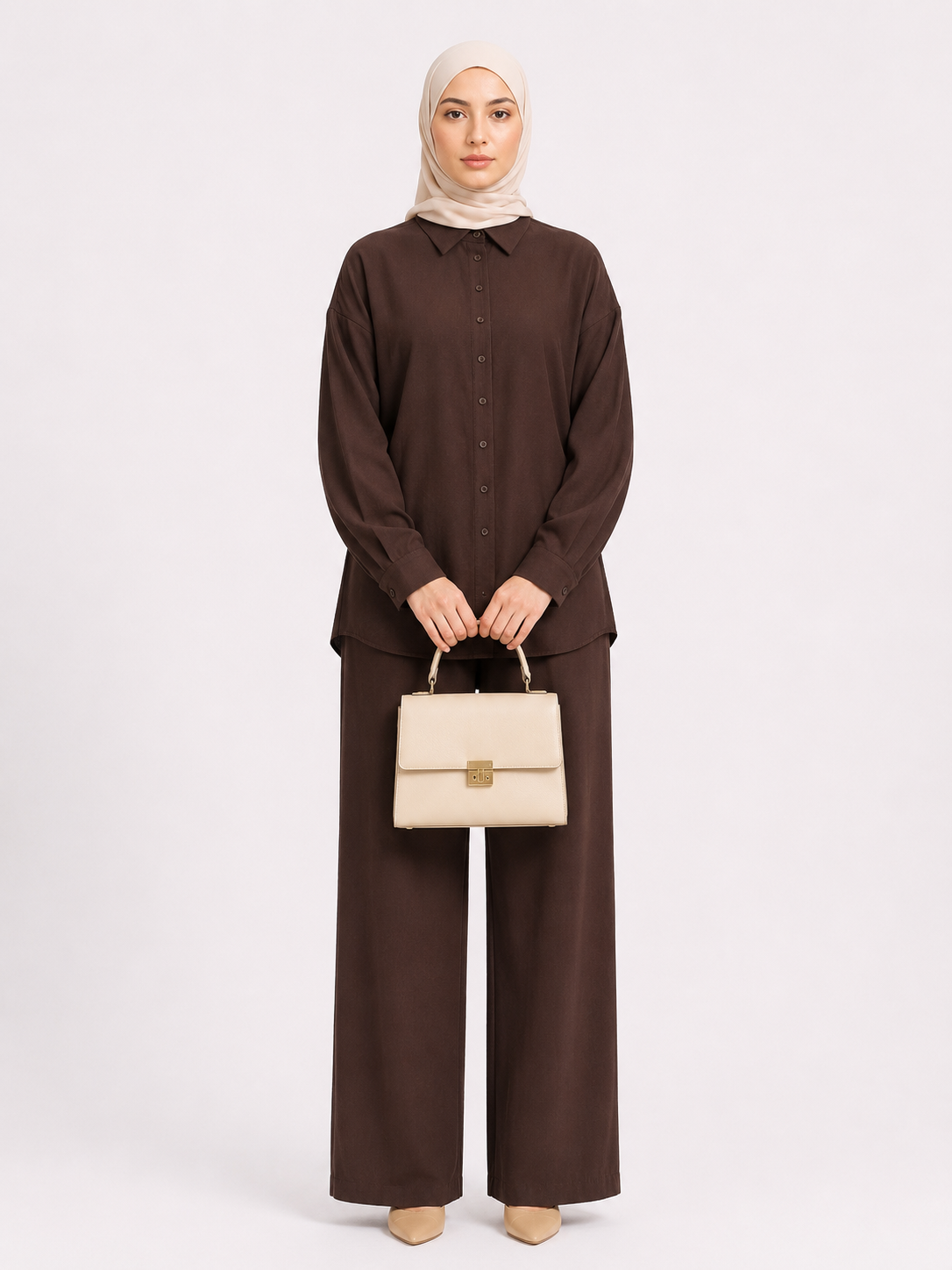 Koyu Kahverengi Bello Düğmeli Takım BG-0023
